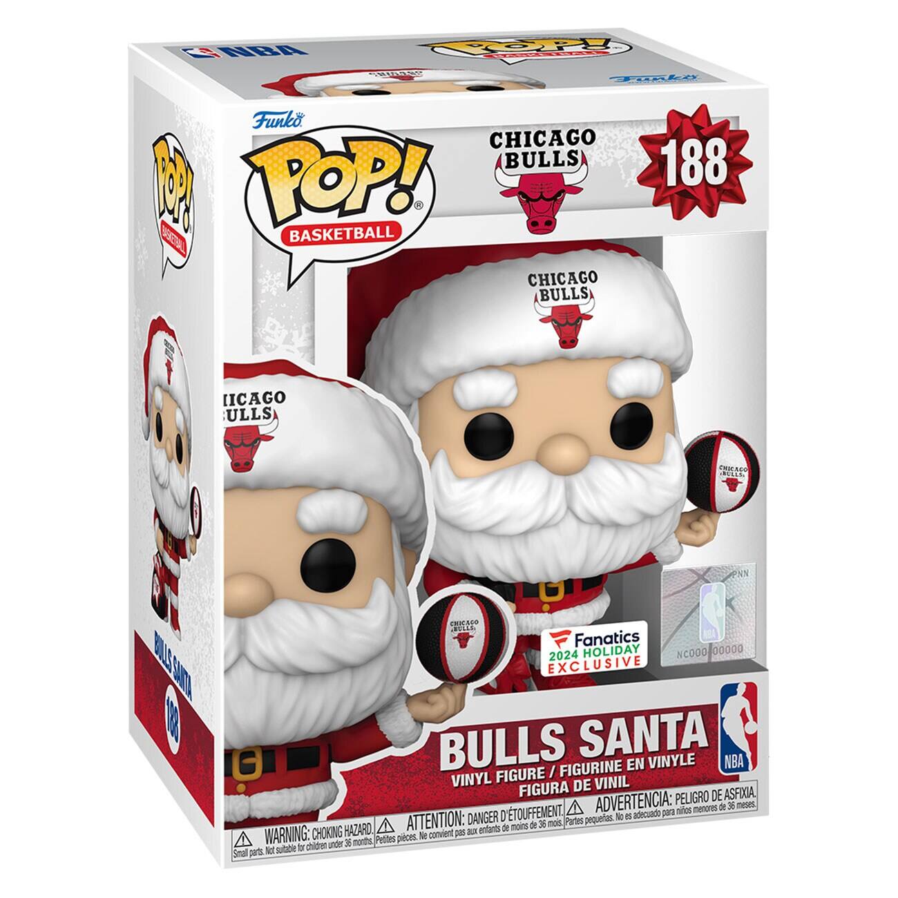 Chicago Bulls Santa Funko Pop! 2024 Exclusive Vinyl Figure - Multicolor