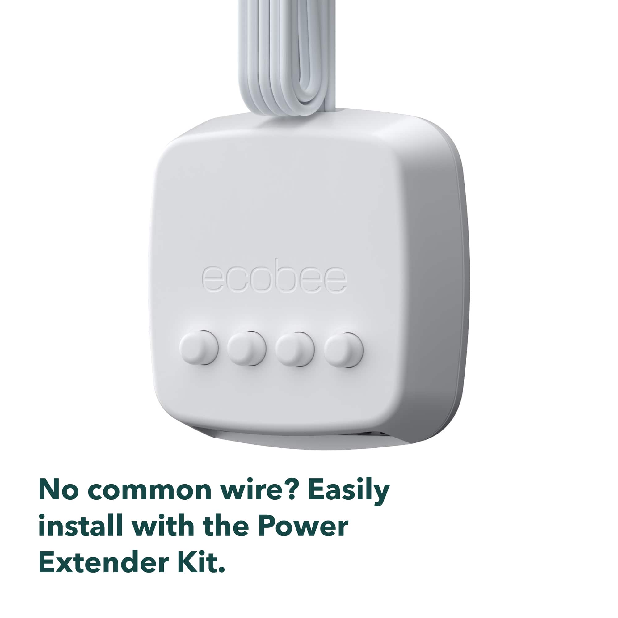 The text on the image reads: "No common wire? Easily install with the Power Extender Kit."