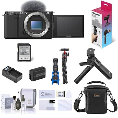 Bundle Sony ZV E10 Mirrorless Vlog Camera, Black with Vlogger Bundle Sony ZV E10 Mirrorless Vlog Camera, Black with Vlogger