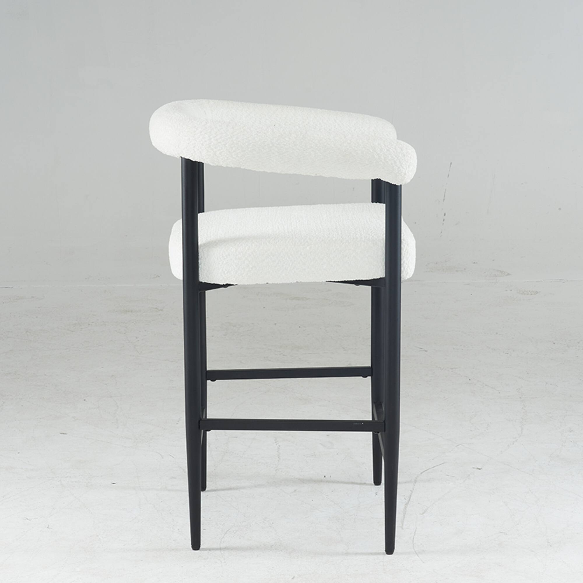 Alt View 7. GOODSILO - Modern Upholstered Counter Height Bar Stools Set of 2 with Metal Frame and Armrests for Kitchen Island Dining Room Cafe - White.