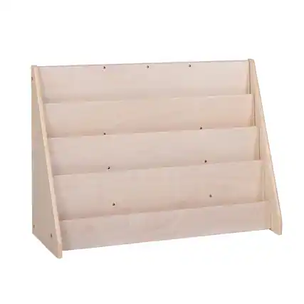 Front. Children's Factory - 4-Shelf Book Display - Assembled - Creamy Birch.