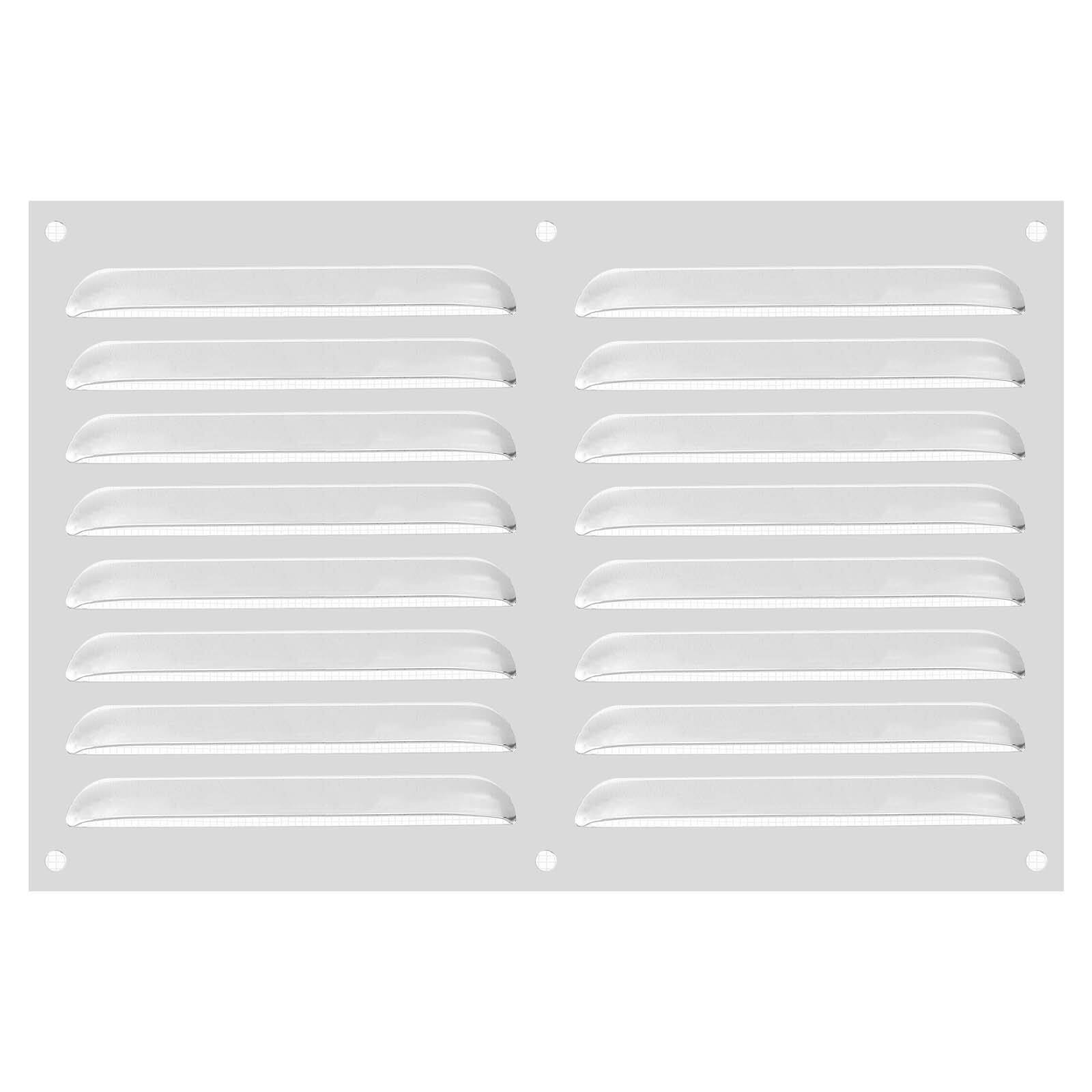 Front. Unique Bargains - 8"x12" Aluminum Vent Cover, Screen Air Grille Ventilation Cover HVAC Louvered Grill Built-in Mesh for Home - Silver.