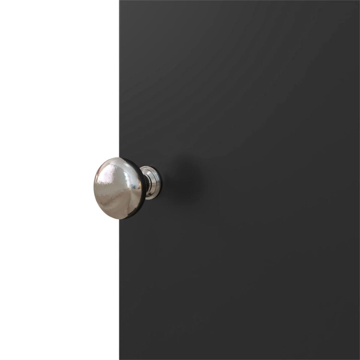 Back. SlickBlue - Compact Bathroom Cabinet with Adjustable Shelves, 1 Door, and Anti-Tip Design for Small Spaces - Black.