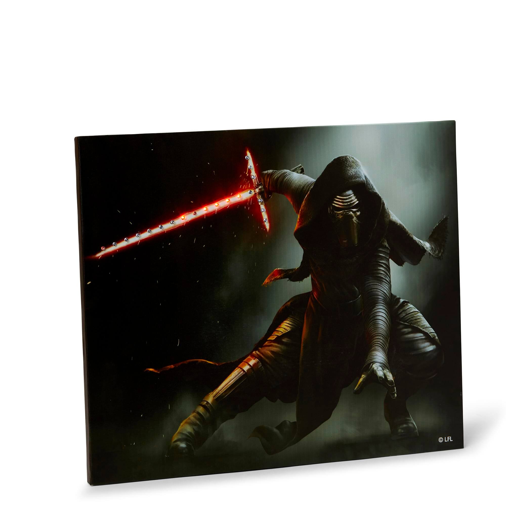 Alt View 1. Star Wars - Star Wars Illuminated Canvas Art - 23.9”x19.9” - Kylo Ren - Black.