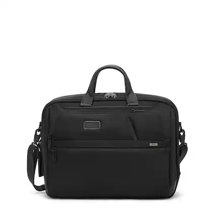 Front. TUMI - Alpha Large Briefcase for 15" Laptop - Black.