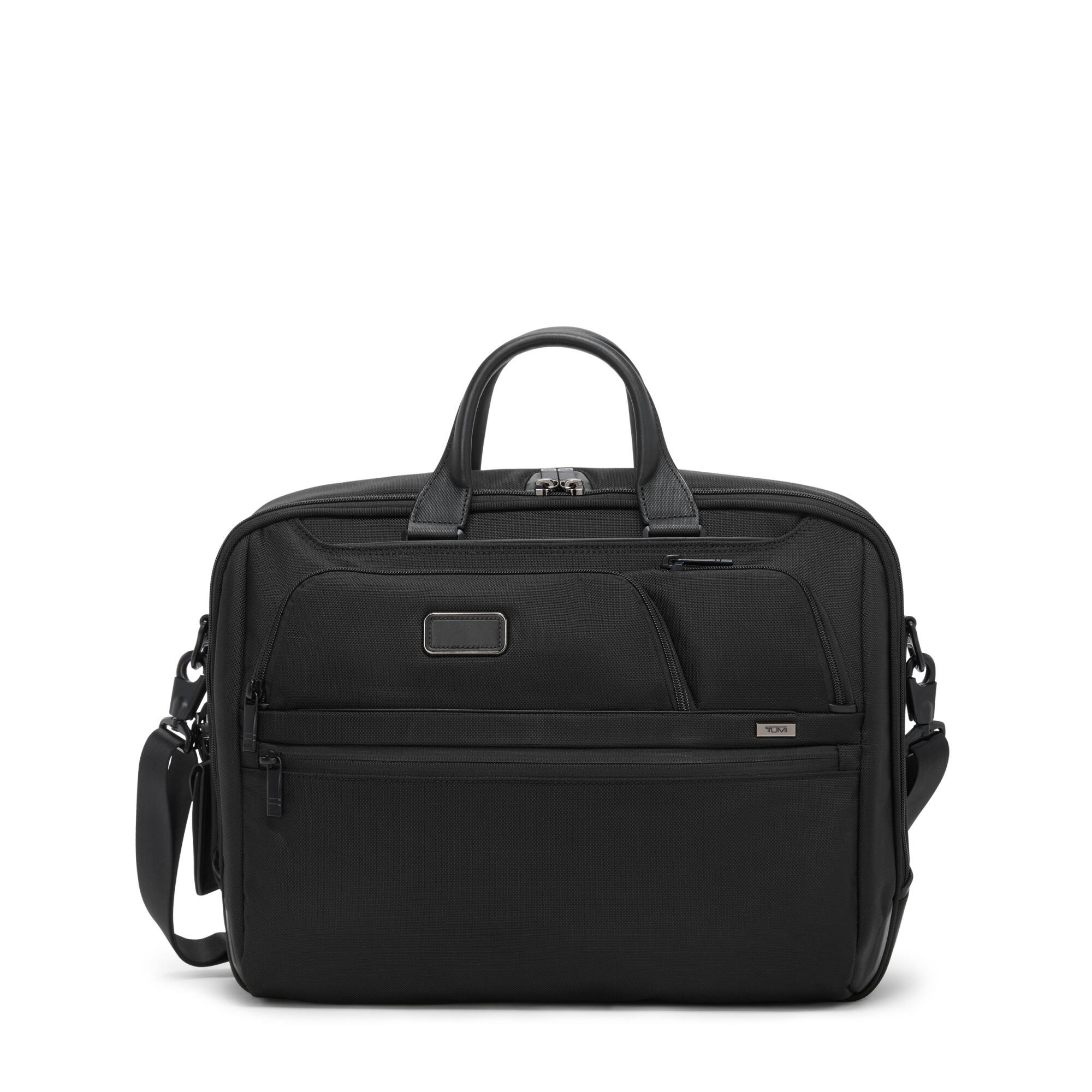 Front. TUMI - Alpha Large Briefcase - Black.