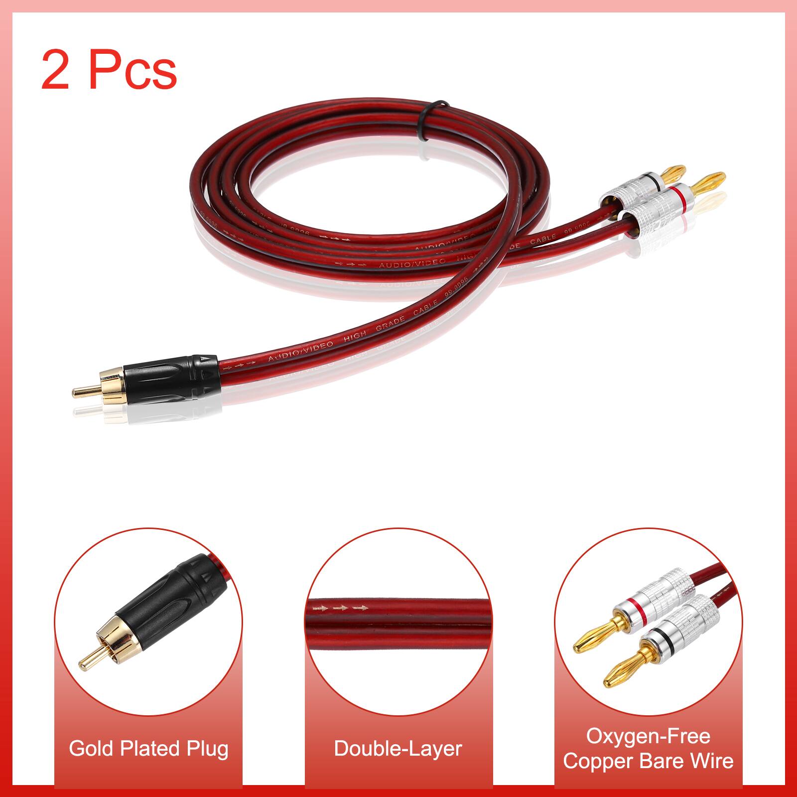 2 Pcs CAA BURIANINE Pi KA-AUCIOANORO | A53585 CARLE GRADE HIGH AUDIO-VIDEO CABLE DE Gold Plated Plug Double-Layer Oxygen-Free Copper Bare Wire