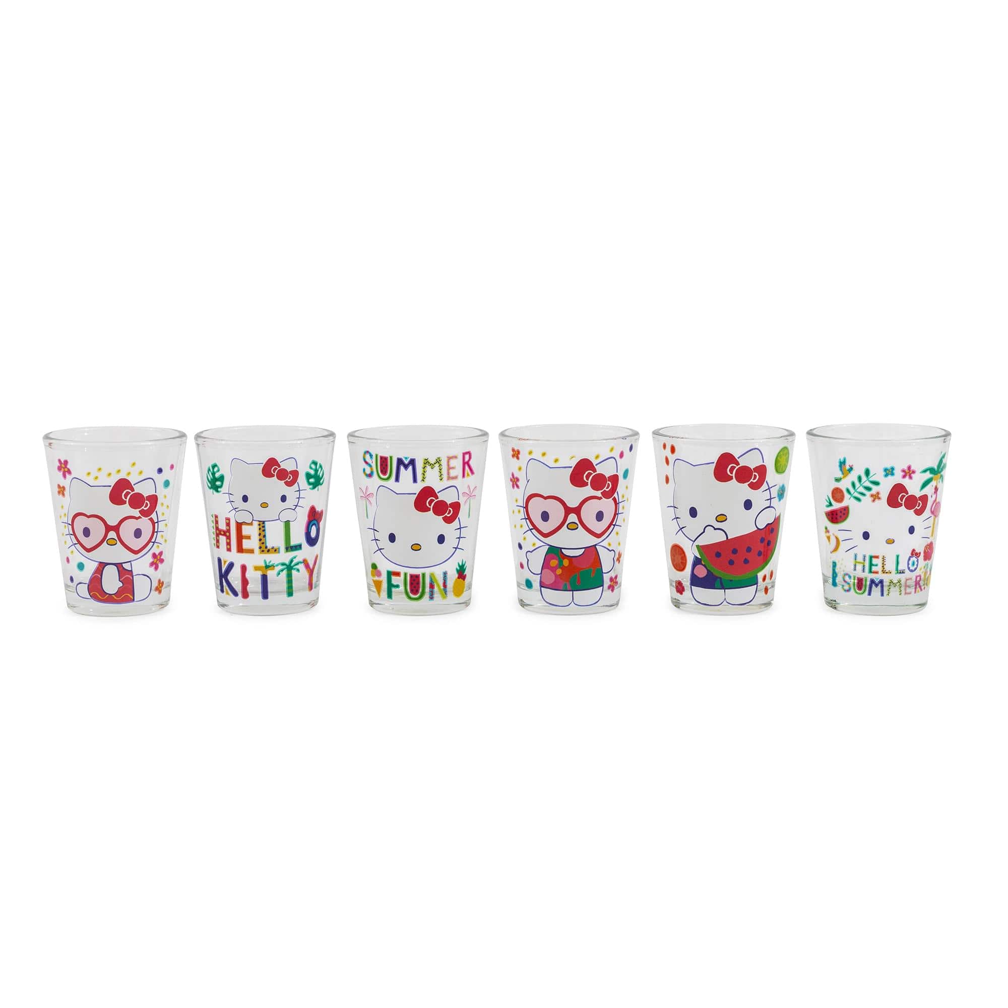 Silver Buffalo - Sanrio Hello Kitty Summer Love 2-Ounce Mini Shot Glasses | Set of 6 - Clear price history on PriceWatchPro