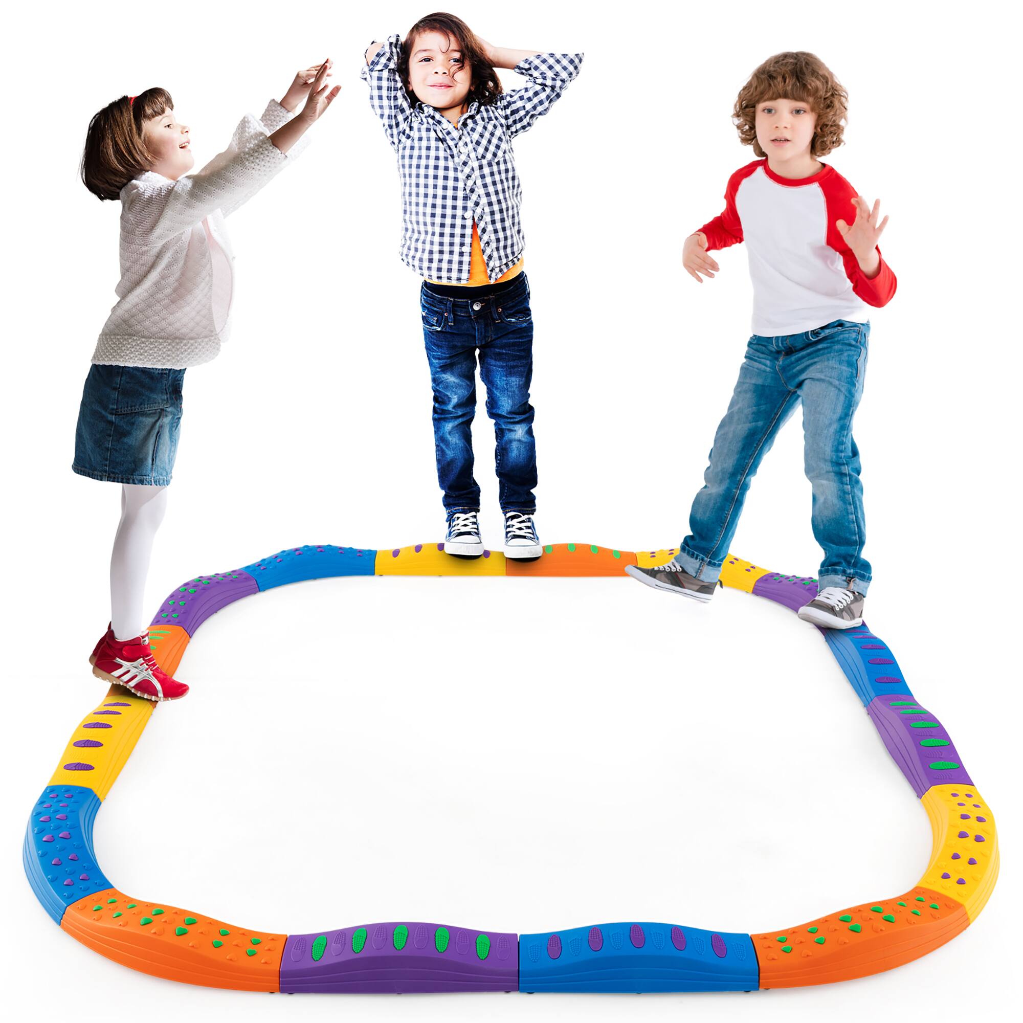 Alt View 9. Gymax - Gymax Colored Balance Beams for Kids w/ Non-slip Textured Surface Bottom Pad - Multicolor.