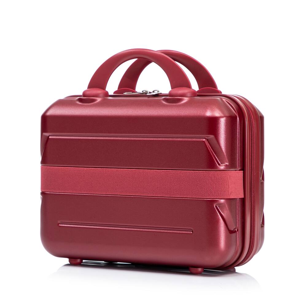 Alt View 10. Ropilly - Ropilly 2 Piece Luggage Set Wine Red Hard Shell 20 Inch Carry On Suitcase with 14 Inch Cosmetic Case - Wine Red.