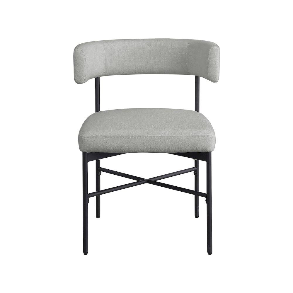 Alt View 2. Meridian Furniture - Rivage Light Grey Durable Linen Textured Fabric Dining Chair, Set of 2 - Grey.