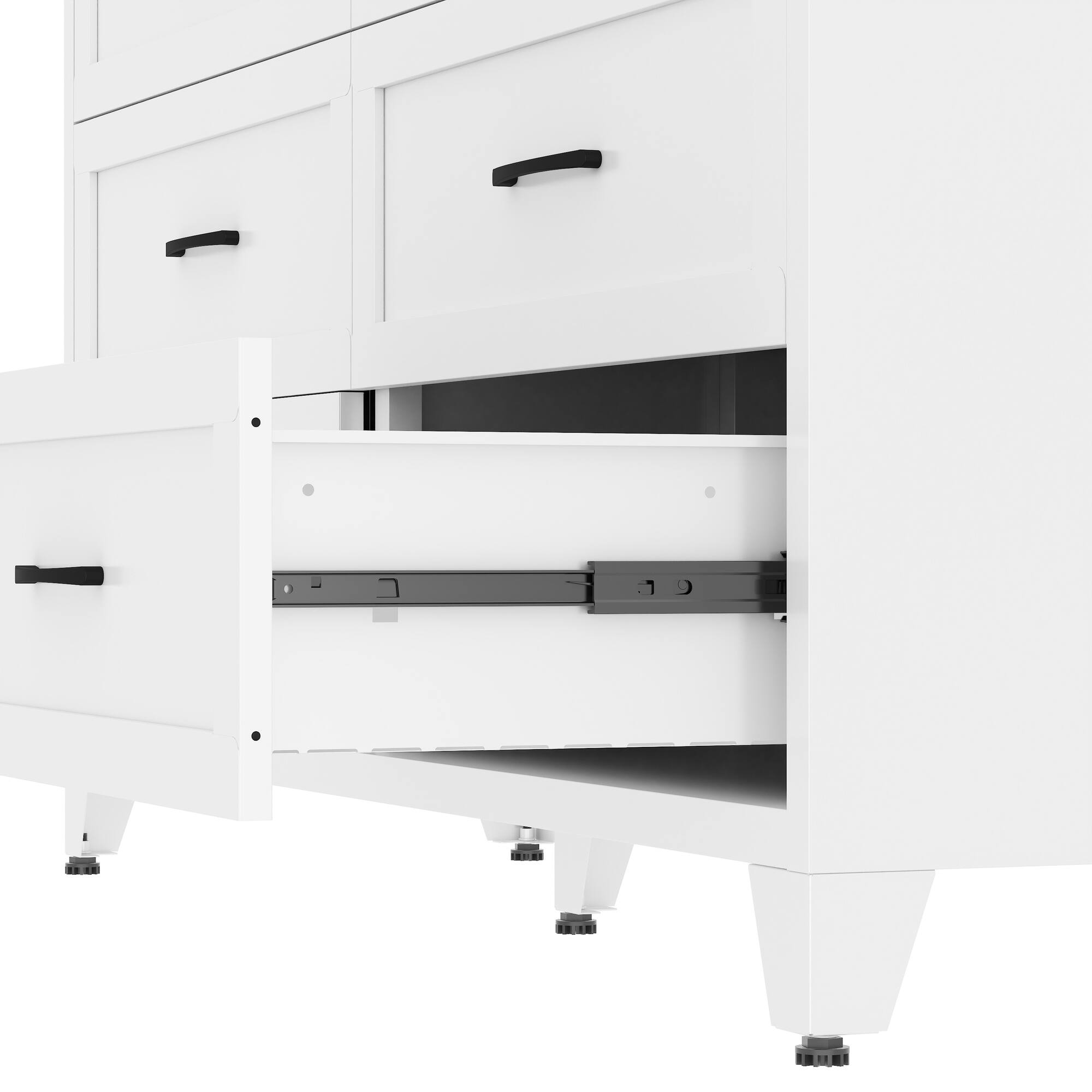Alt View 6. Boyel Living - 7-Drawer Metal Dresser with Smooth-Glide Storage - White.