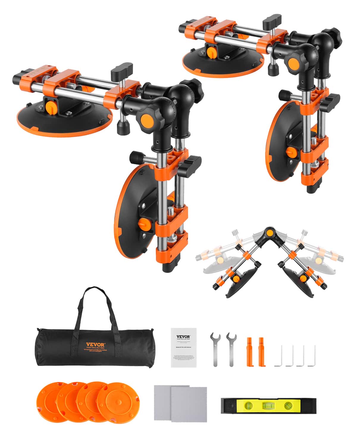 VEVOR - Seamless Seam Setter, 2 Packs Granite Seam Setter with 6 in Vacuum Suction Cups, Seam Joiner for Seam Joining & Leveling - Orange;Black price history on PriceWatchPro