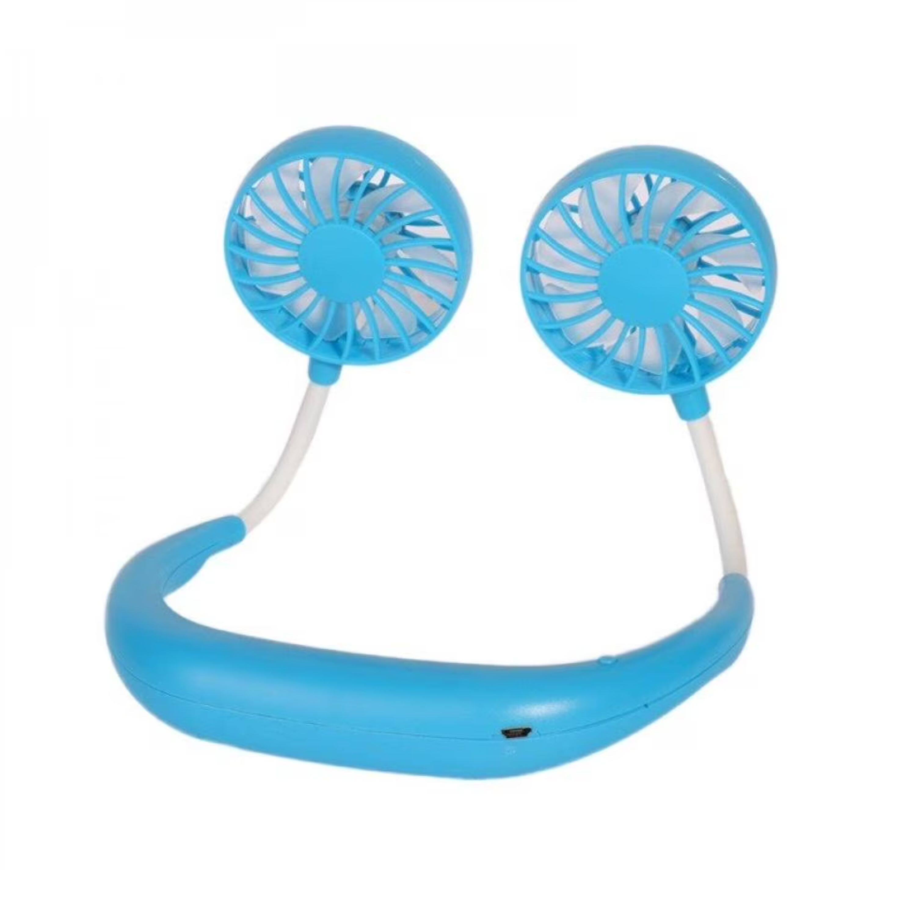 Angle. Kitcheniva - Cordless Breezy Mini Collar Fan With Double Cooling And Lightweight Comfort - BLUE.
