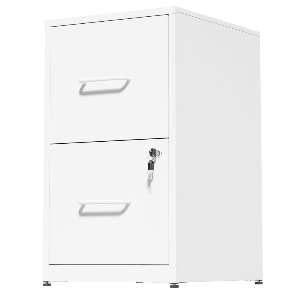 Alt View 6. Loheer - Loheer 2 Drawer Lockable Metal File Cabinet White Vertical Under Desk Steel Filing Cabinet Heavy Duty Office Storage.