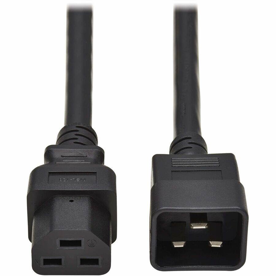 Alt View 6. Tripp Lite - Eaton Tripp Lite Series Power Cord, C20 to C21 - Heavy-Duty, 20A, 250V, 12 AWG, 4 ft. (1.2 m), Black - For Network - Black.