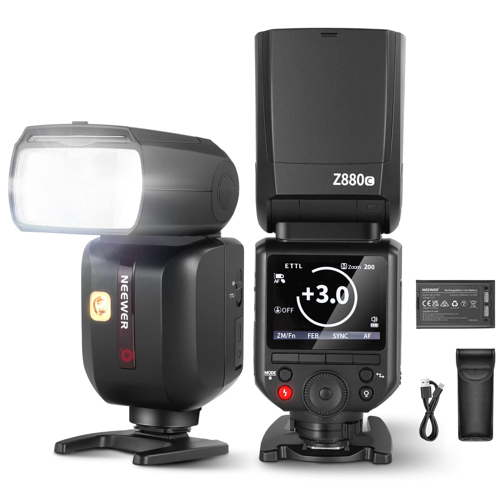 Neewer - Z880-C TTL Flash for Canon - 2.4G Wireless HSS Speedlite with Adjustable Modeling Lamp