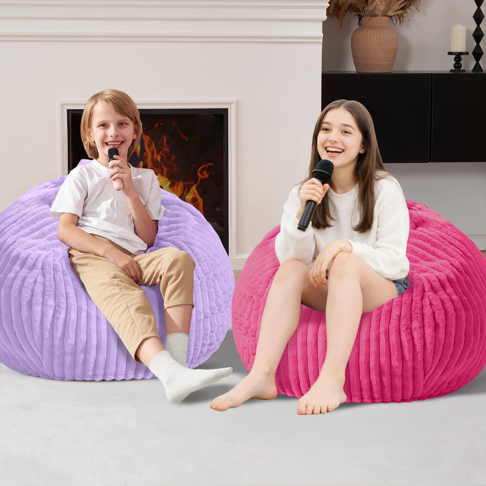 Alt View 4. JETRANSPORT - 2ft Bean Bag Chair 2' Small Bags With Memory Foam Filled Beanbag Chairs Machine Washable Cover Dutch - Blue 5FT-50"x50"x24".