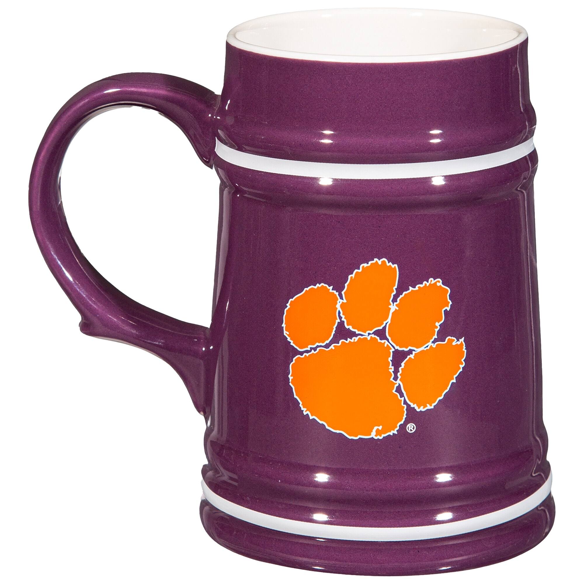 Alt View 1. Evergreen Enterprises - Clemson Tigers 24oz. Ceramic Stein Cup with Gift Box - Multicolor.