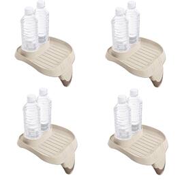 Intex - PureSpa Attachable Cup Holder And Refreshment Tray Accessory, Tan (4 Pack)