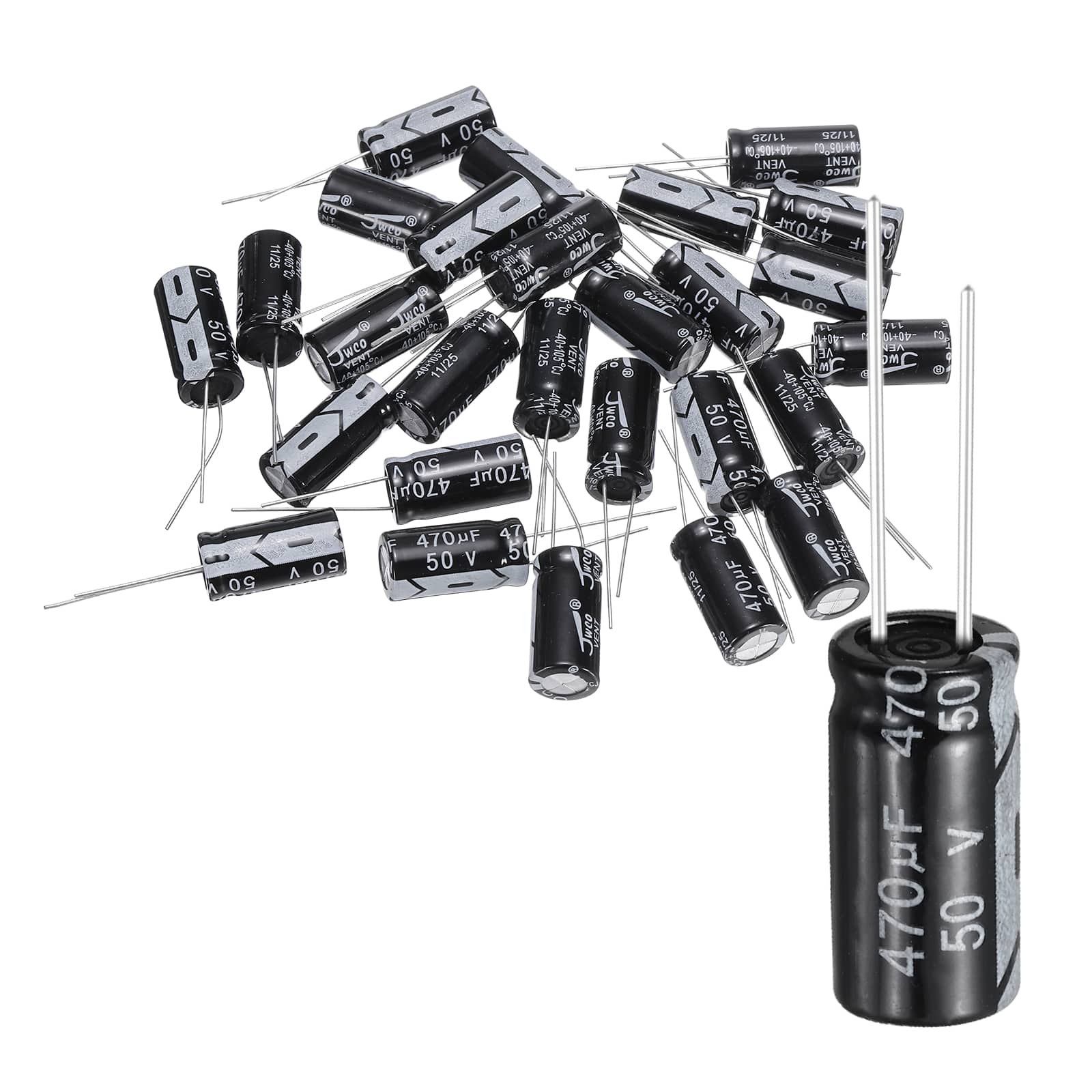 Unique Bargains - 470uF 50V 10x20mm Electrolytic Capacitor, 105C High Temp Radial Leads, for TVs/LCDs/VCD, 30pcs - Black price history on PriceWatchPro
