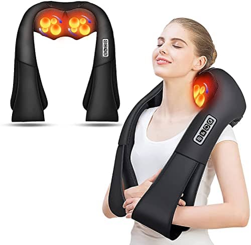 DORLUKFU - Shiatsu Back and Neck Massager, Back Massager Deep Tissue Kneading Neck and Shoulder Massage with Heat, Electric Massage