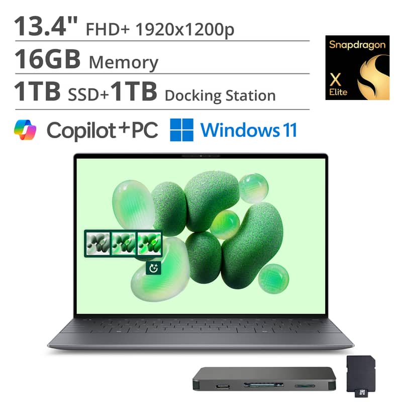 Dell - XPS 13 9345 13.4" WUXGA 120Hz Laptop - Qualcomm Snapdragon X Elite with 16GB RAM - 1TB SSD - Win 11 - Graphite