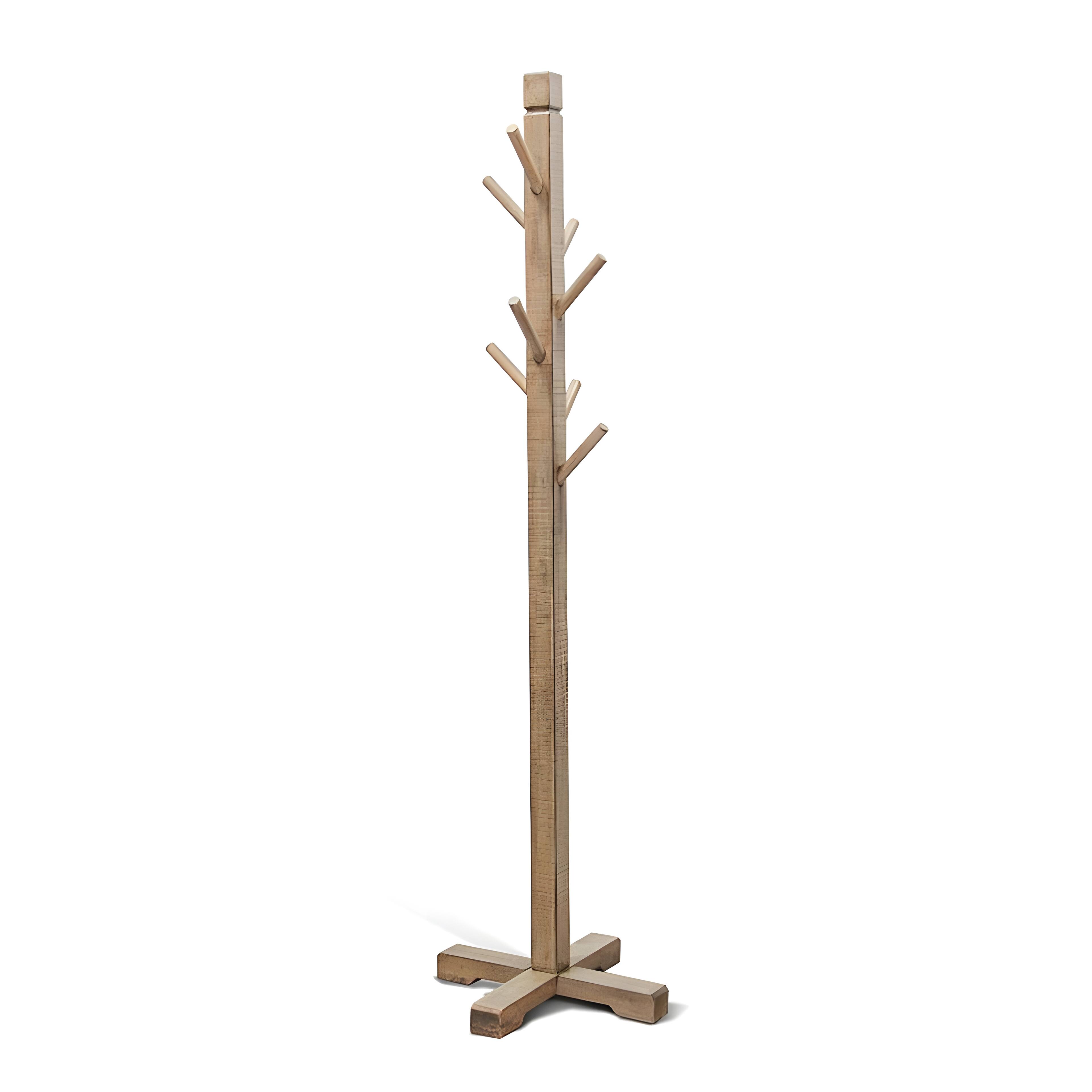 Manhattan Lane - Rena Coat, Hat Tree Stand, 8 Wood Stems, 72 Inch Mahogany Wood - Pebble Brown