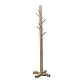 Manhattan Lane - Rena Coat, Hat Tree Stand, 8 Wood Stems, 72 Inch Mahogany Wood - Pebble Brown