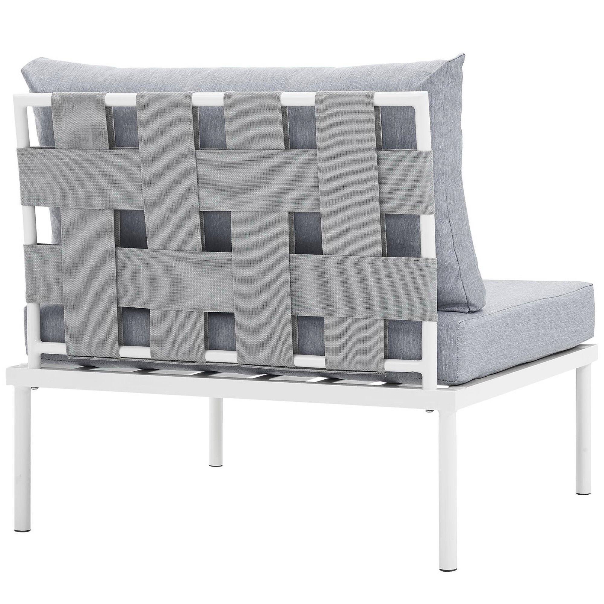 Back. Modway - Harmony Armless Outdoor Patio Aluminum Chair by Modway - White Gray.