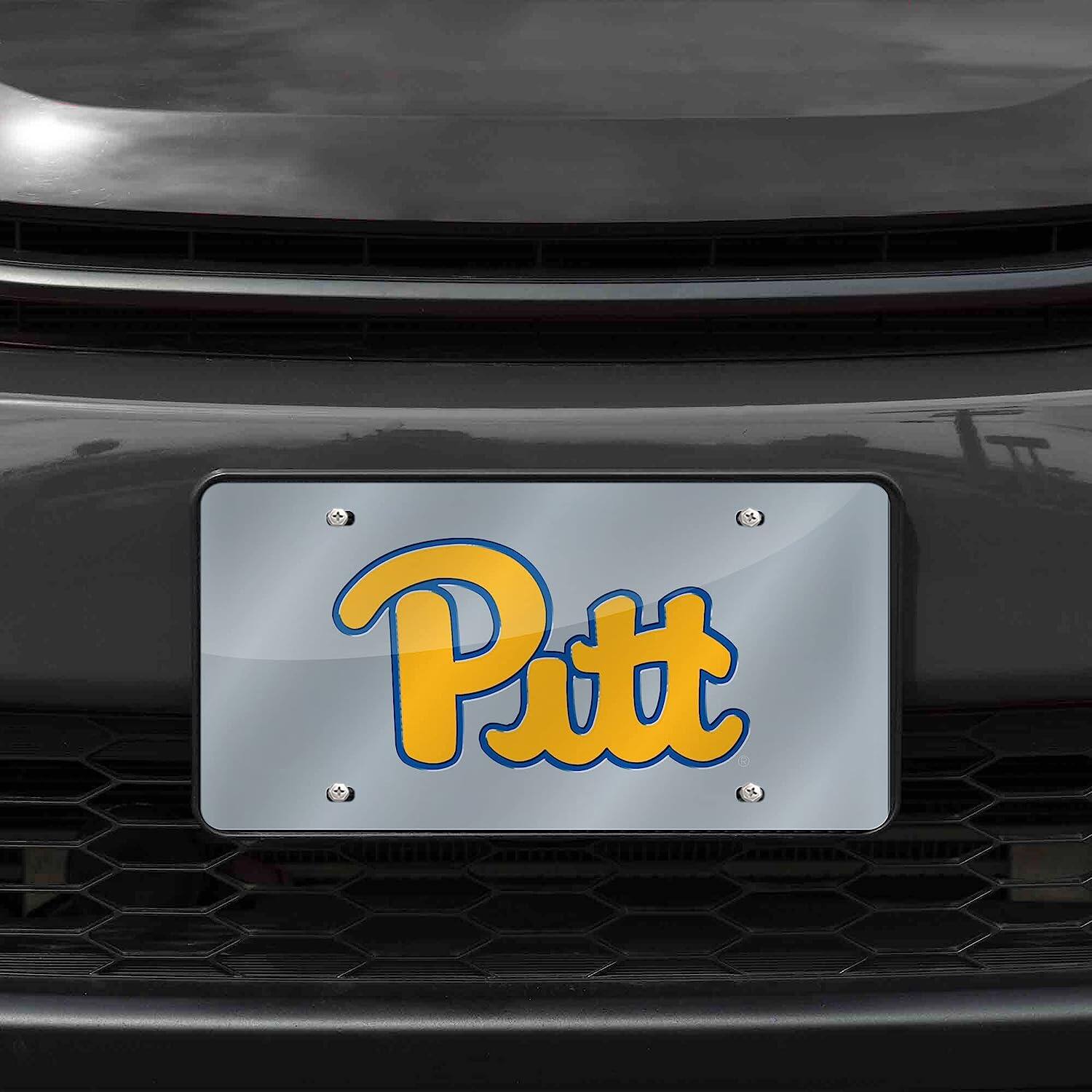 Alt View 1. Rico Industries - Pittsburgh PITT Panthers Mirrored Laser Cut License Plate Laser Tag - Multi.