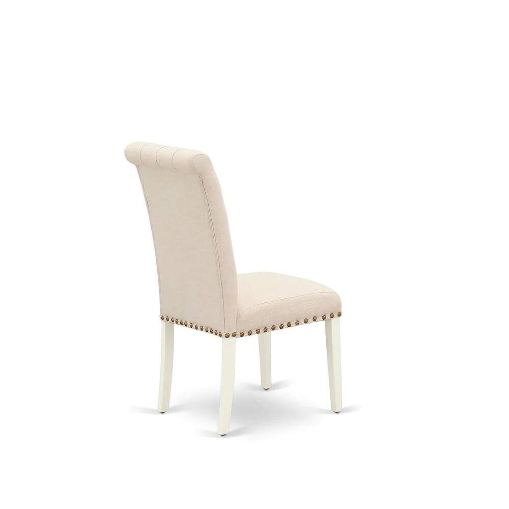 Alt View 1. East West Furniture - Dining Room Set Linen White - Brown.