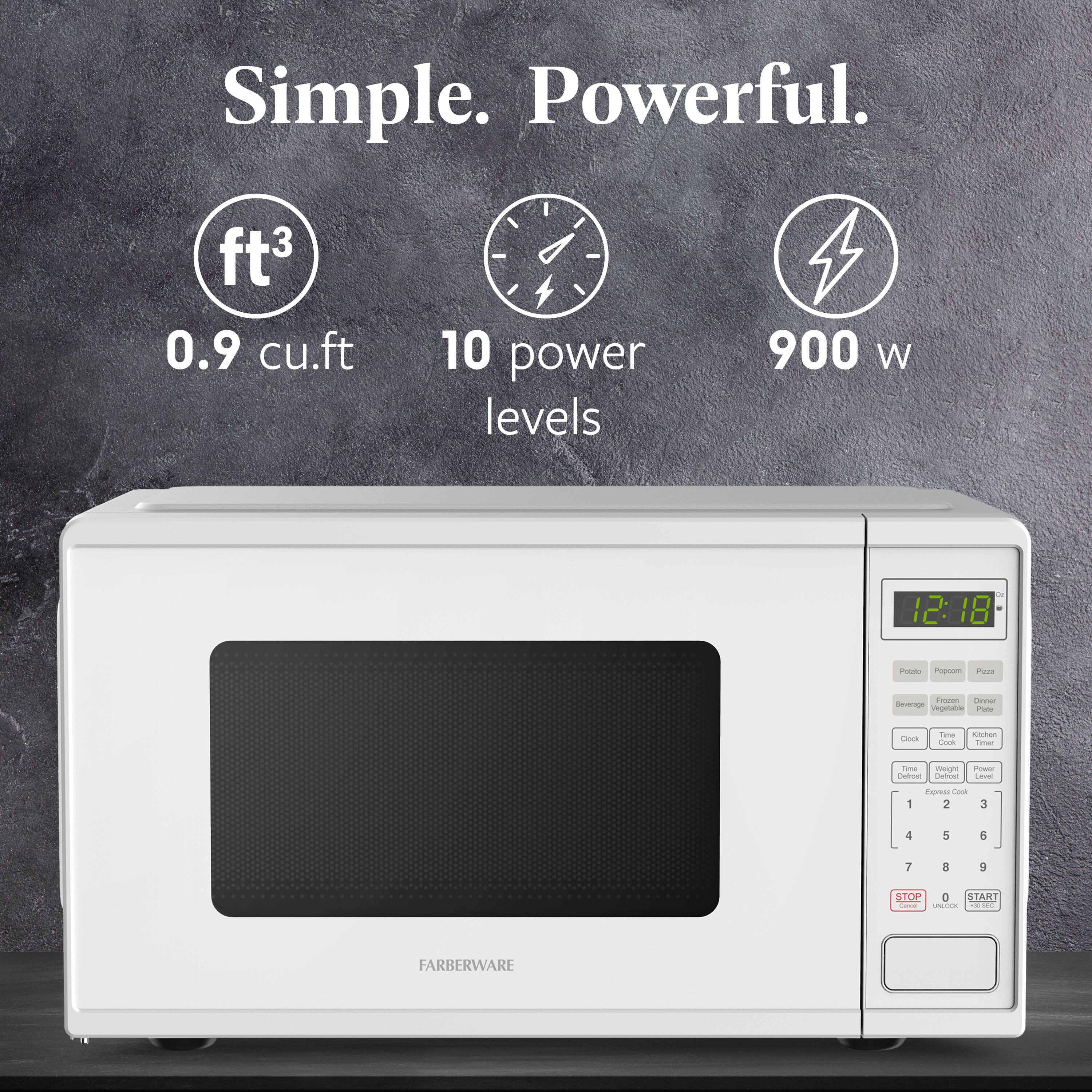 Simple. Powerful.

0.9 cu.ft

10 power levels

900 W

FARBERWARE