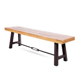 Mondawe - Outdoor Acacia Wood Dining Bench - Teak+ Black