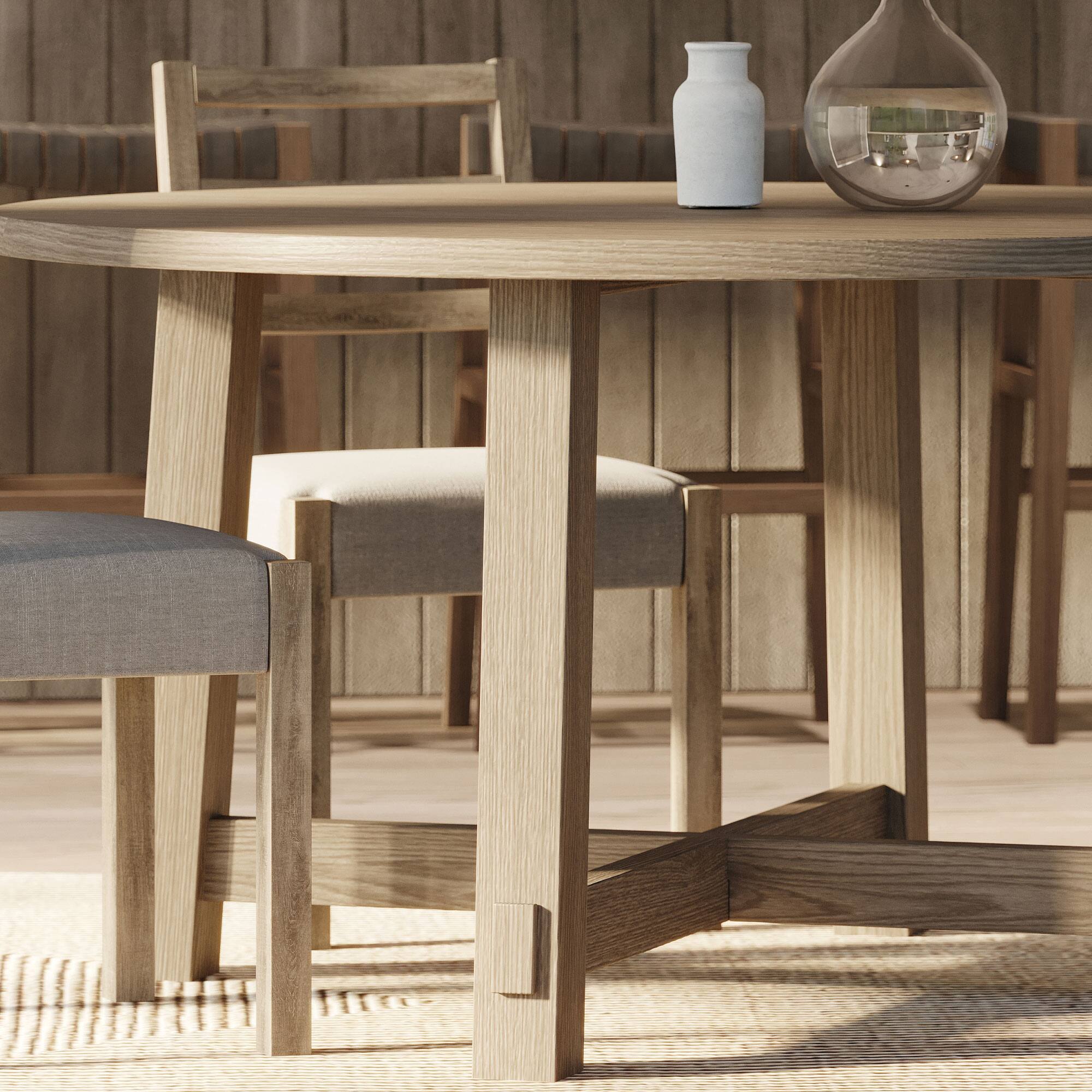 Alt View 10. Maven Lane - Maven Lane Sasha Round Wooden Dining Table in Weathered Grey Finish - Weathered Grey.