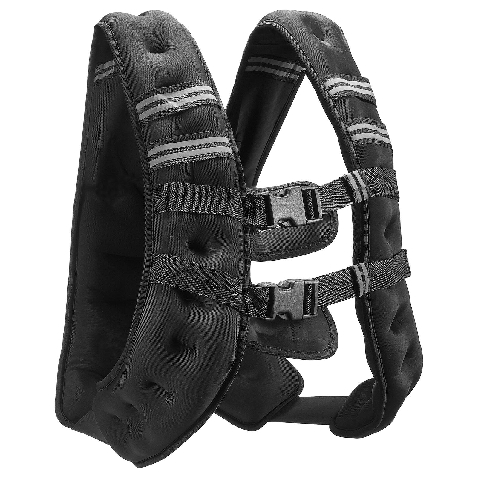 Alt View 5. VEVOR - Weighted Vest, 20 lbs Weight Vest with Reflective Stripe, Adjustable Buckle Body Weight Vest for Men Women - Black.