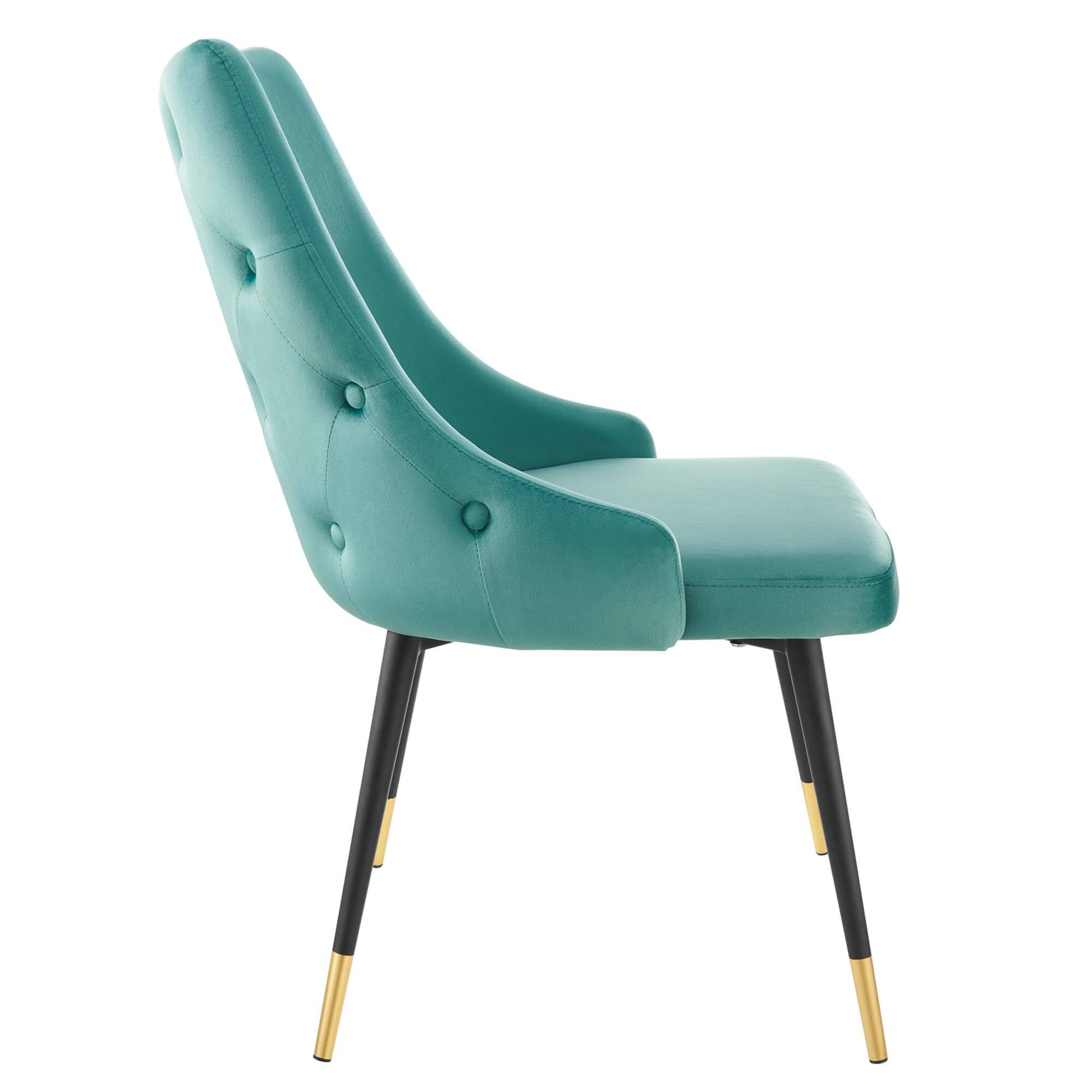 Adorn Tufted Performance Velvet Dining Side Chair by Modway - Teal - Thumbnail 5