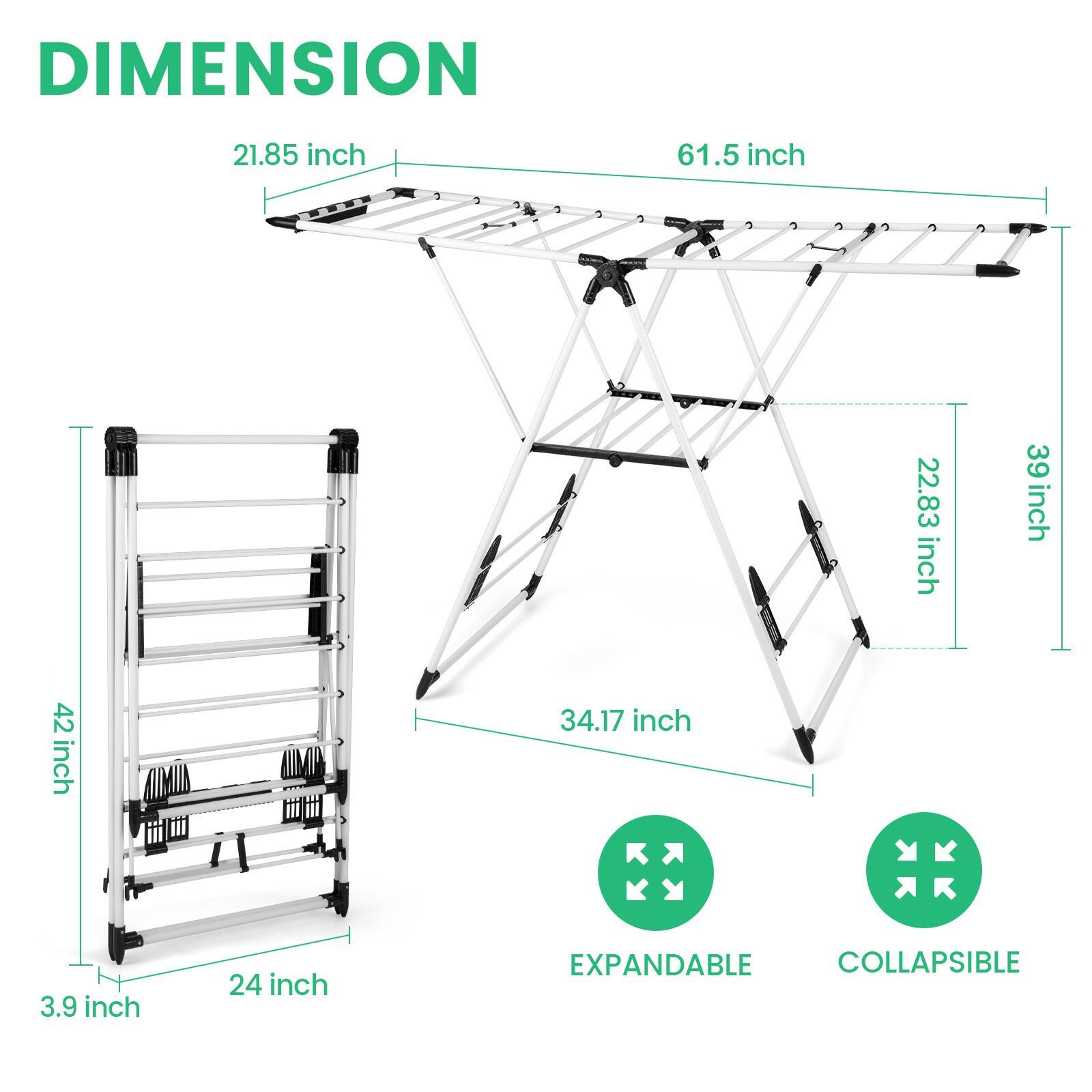 DIMENSION

- 21.85 inch
- 61.5 inch
- 22.83 inch
- 39 inch
- 42 inch
- 34.17 inch
- 3.9 inch
- 24 inch

EXPANDABLE COLLAPSIBLE