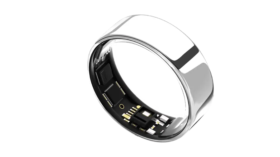 Alt View 4. Ultrahuman - Ring AIR - Smart Ring - Size Before You Buy -  Size 12 - Space Silver.