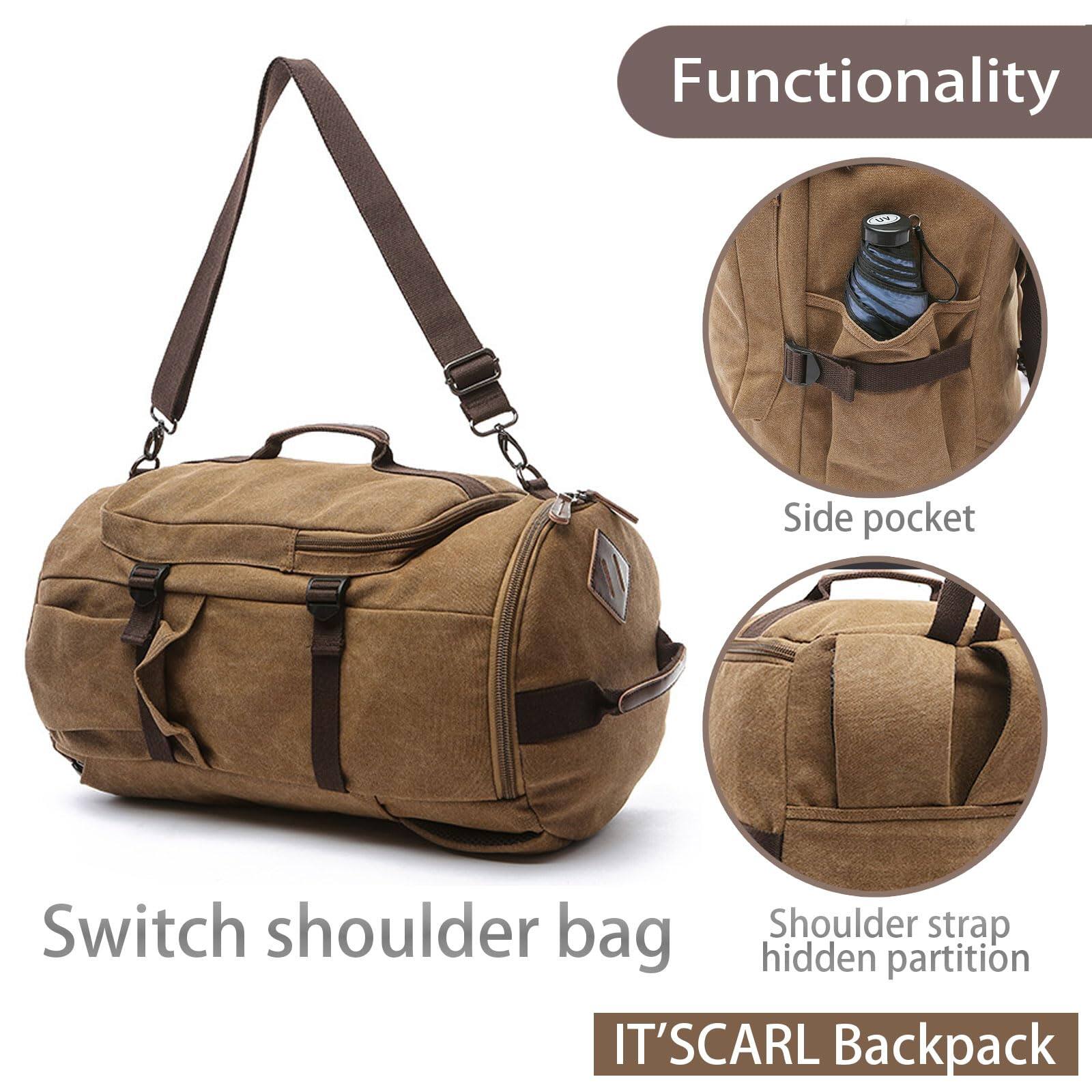 Cozy Serene Large Backpack For Men Travel Carry On Canvas Big Bag Work ...