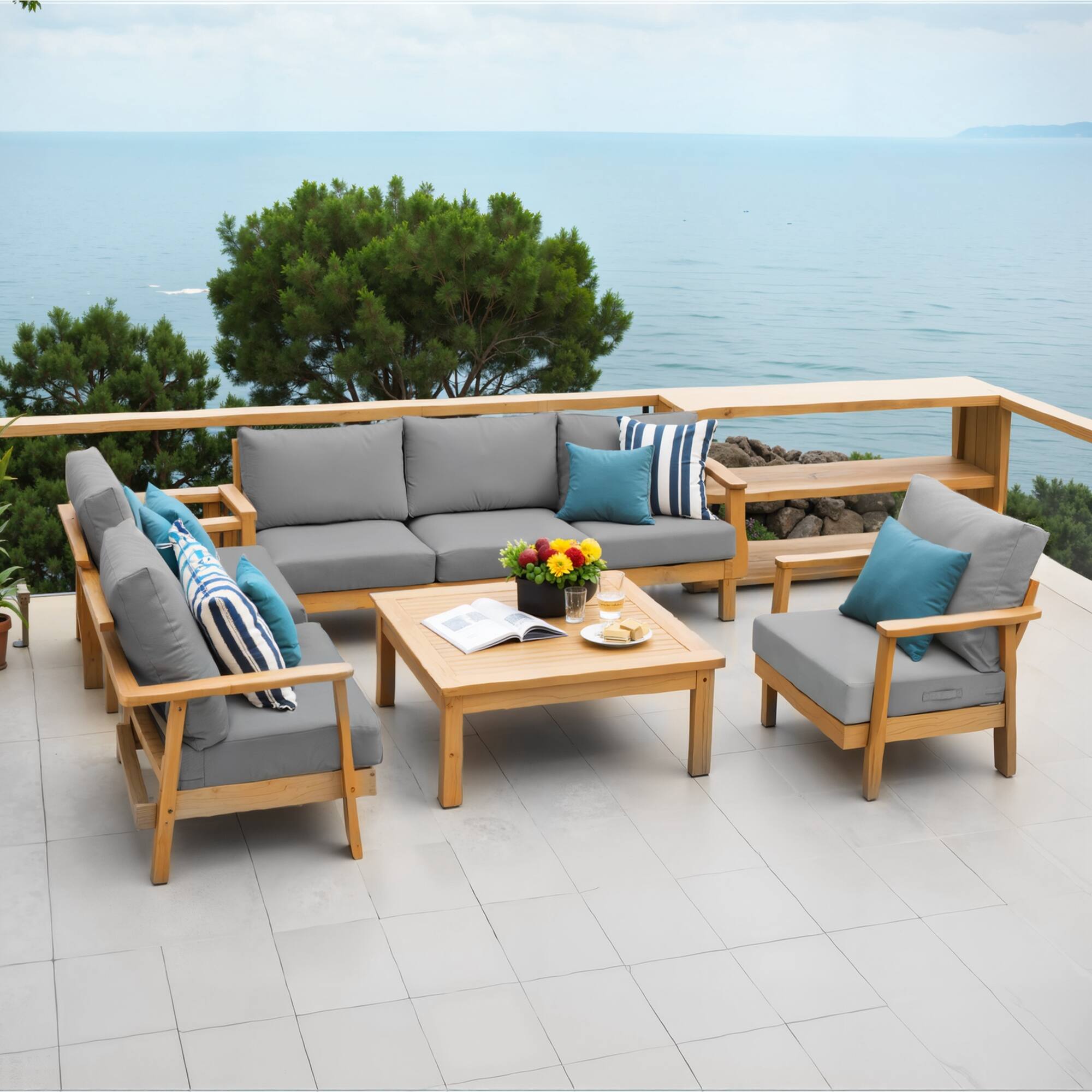 Alt View 4. Crestlive Products - Crestlive Products Outdoor Deep Seat Cushion Removable Cover - Light gray.