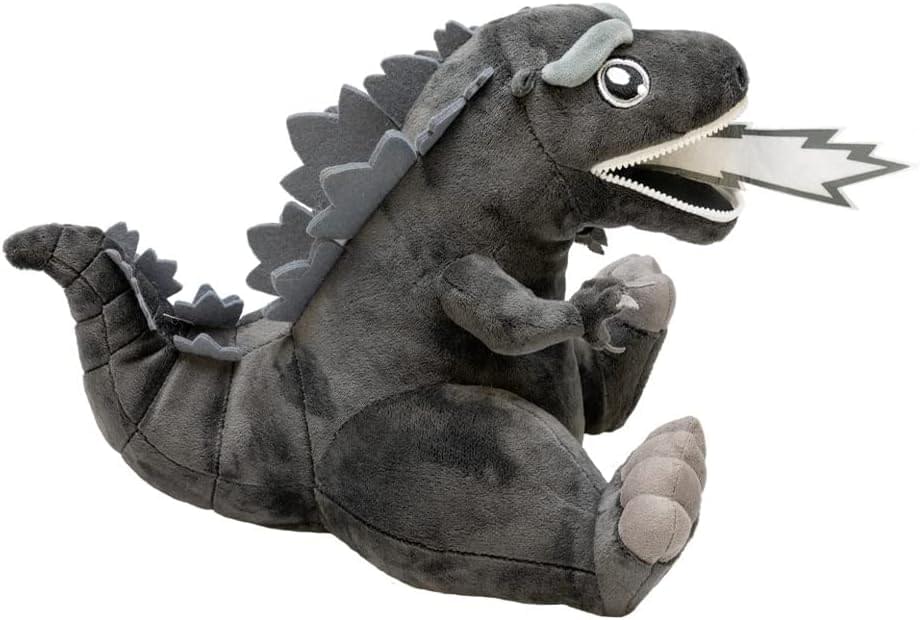 Alt View 10. Quantum Mechanix - Godzilla 9 Inch Zippermouth Plush | Black and White Godzilla - Black/White.