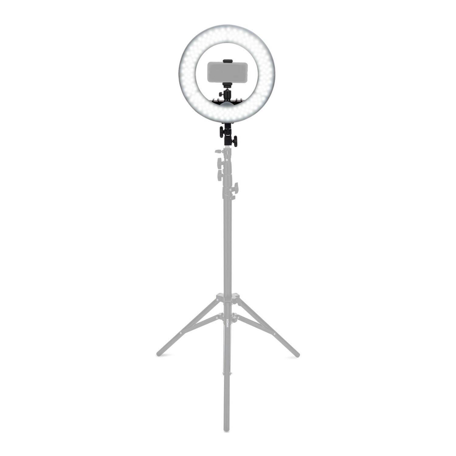 Left. Koah - Koah SOL SPHERE 13in 42W Ring Light Kit with Carrying Bag and Smartphone Holder.