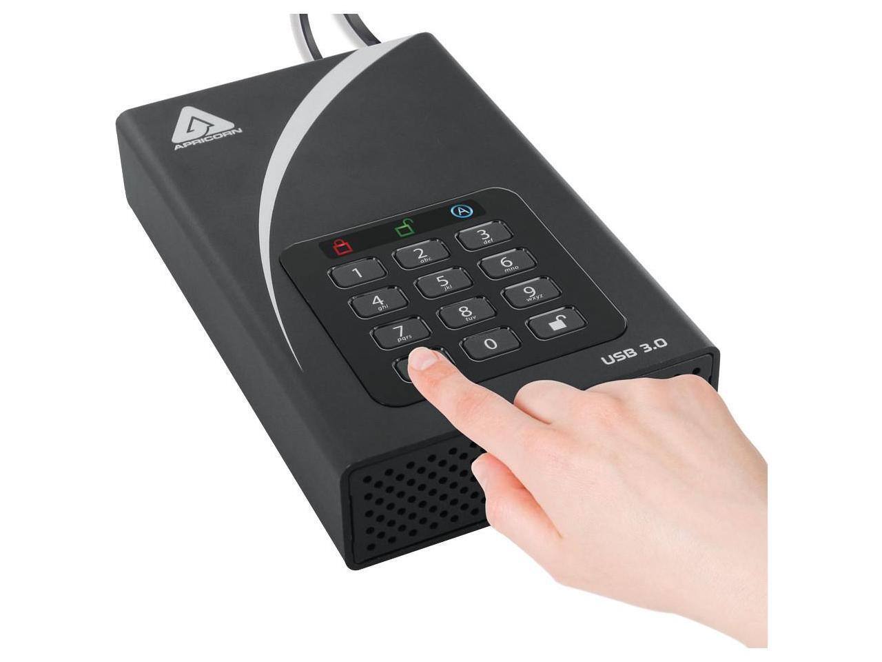 APRICORN A3 del 2 abd 6 m 1 5 3 9 WEVE 4 am 8 suV 7 J Dars o 3.0 USB