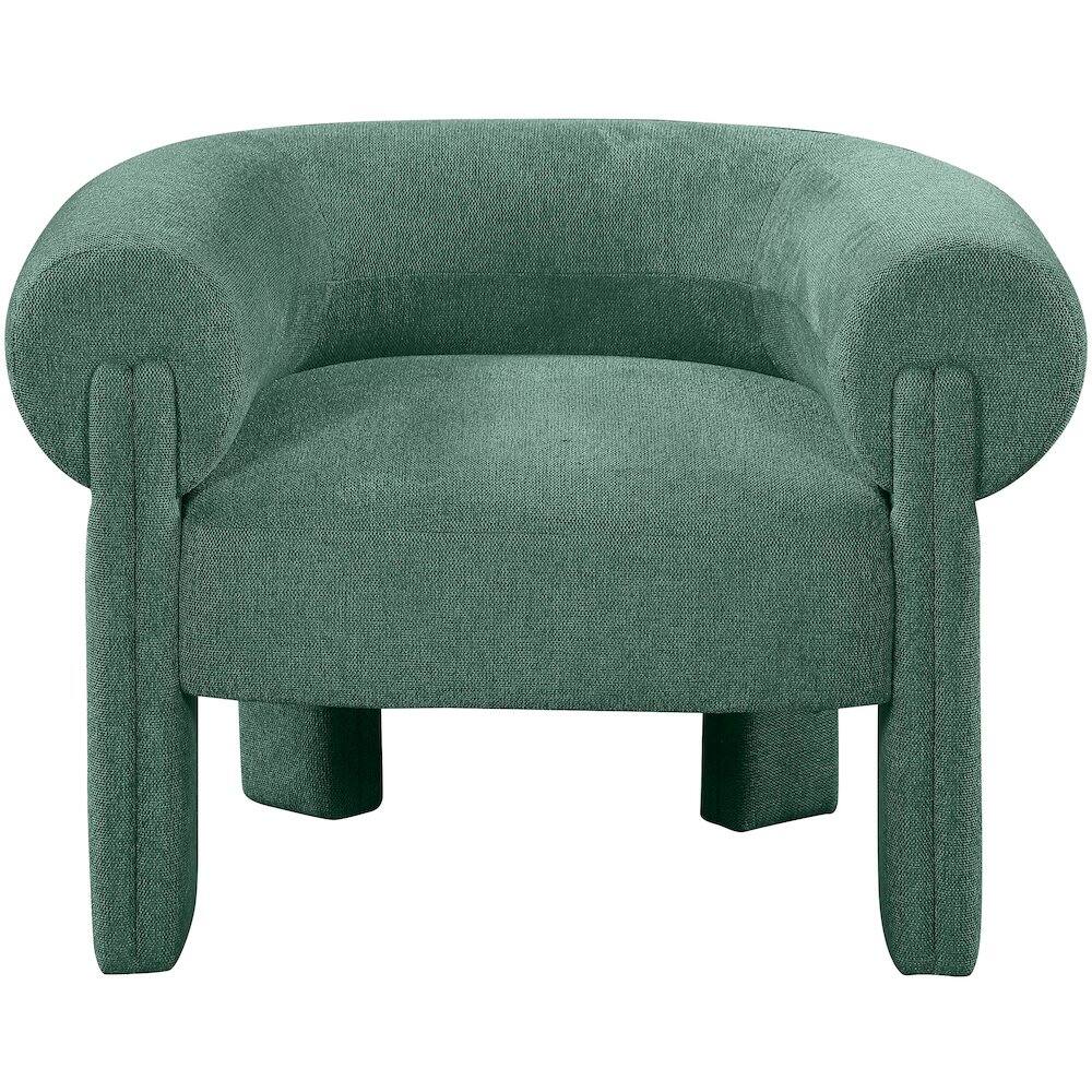Alt View 2. Meridian Furniture - Stefano Green Polyester Fabric Accent Chair - Green.