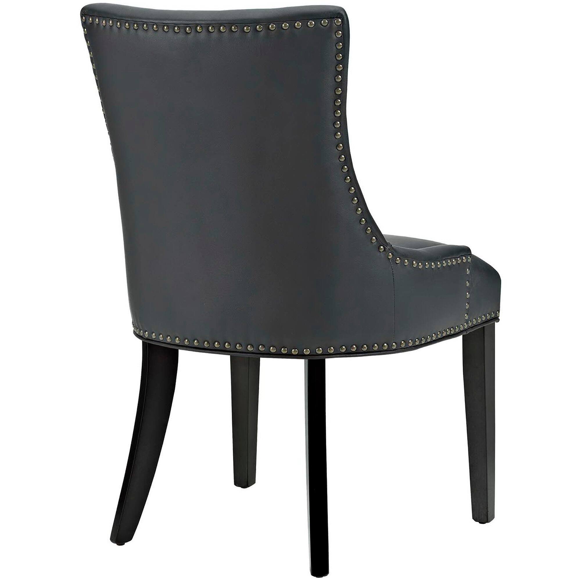 Left. Modway - Marquis Vegan Leather Dining Chair by Modway - Black.