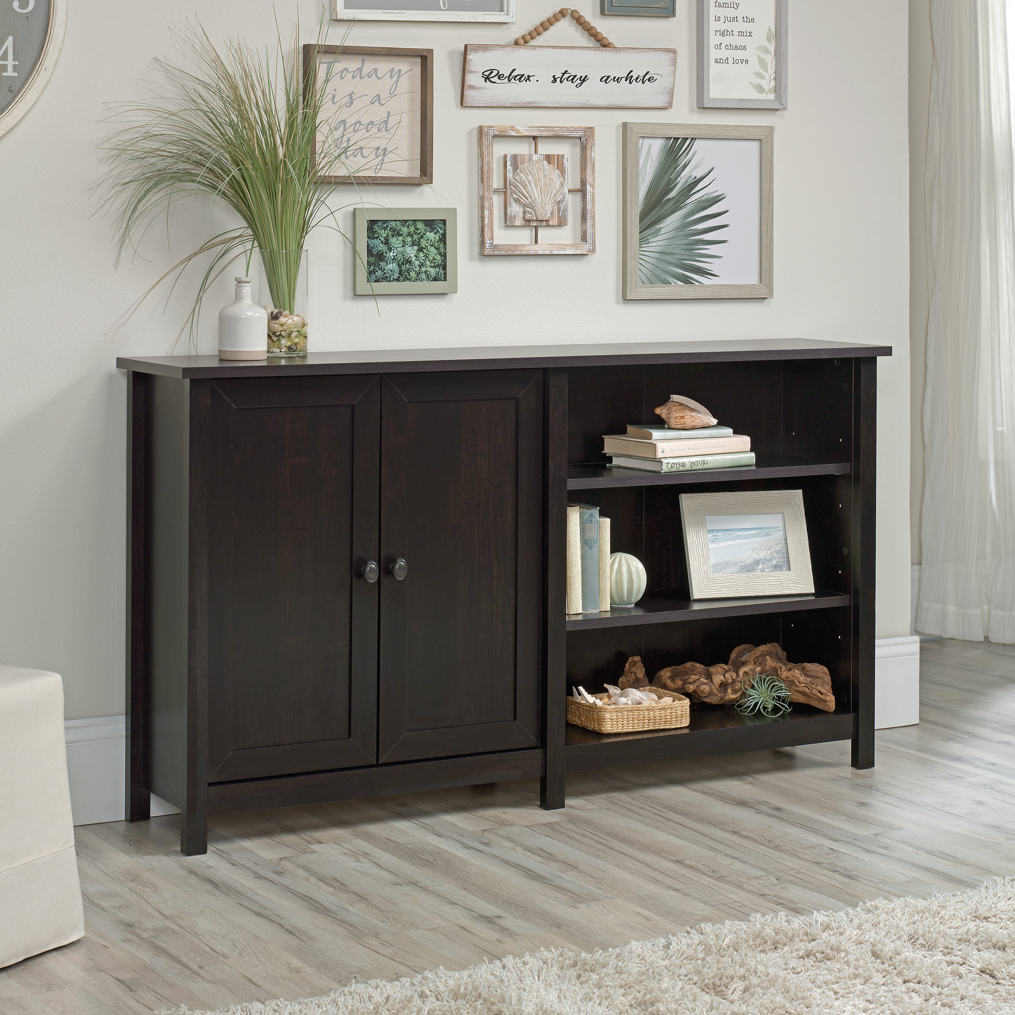 Front. Sauder - County Line Console - Estate Black.