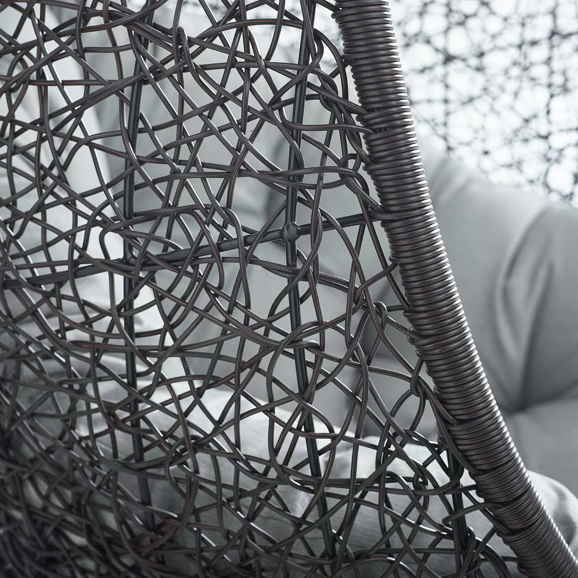 Alt View 1. Modway - Encase Sunbrella® Fabric Swing Outdoor Patio Lounge Chair Without Stand by Modway - Black Gray.