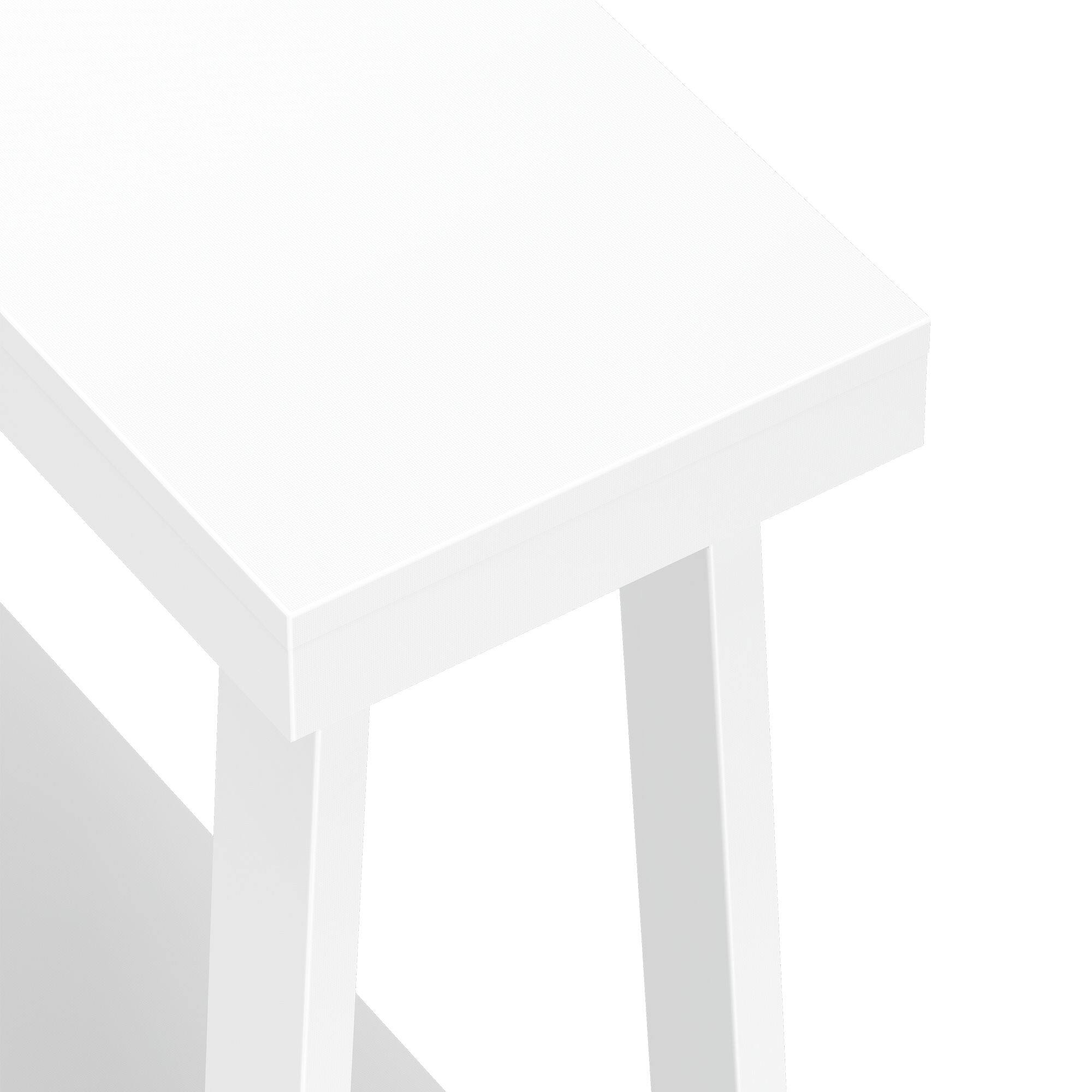 Alt View 5. Plank+Beam - Classic Console Table with Shelf - 46 inches, White - White.