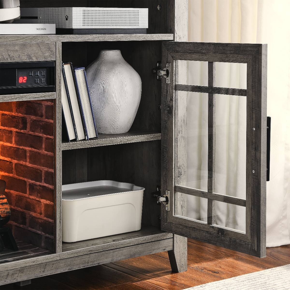 Loheer 55 inch tv stand with electric fireplace, Media Console, 1500W ...